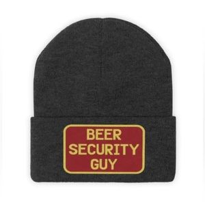NWT BEER SECURITY GUY Reversible Beanie Hat Navy Blue